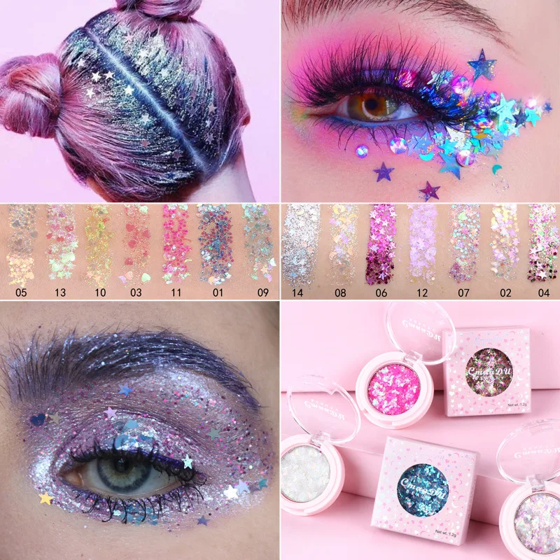 

Web celebrity same monochromatic gold onion powder glitter eye shadow cream