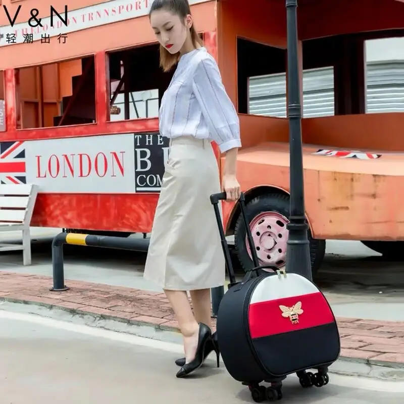 Универсальная Дорожная сумка на колесиках чемодан брендовая модная женская для