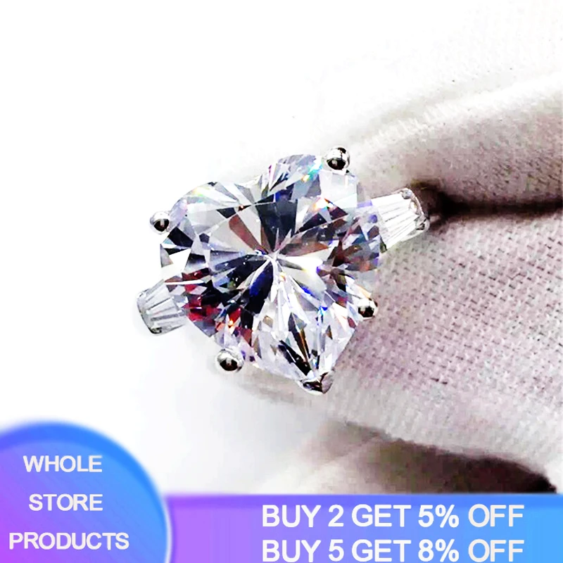 

YANHUI Gift of Love Wedding Engagement Silver 925 Ring Rings Size 4 5 6 7 8 9 10 Wholesale Romantic Nice Women Jewelry Gift R055