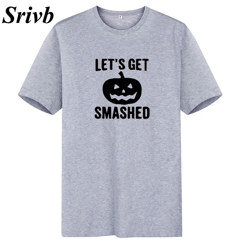 Srivb Let's Get Smashed письмо женские футболки Тыква Графический хип хоп топы плюс