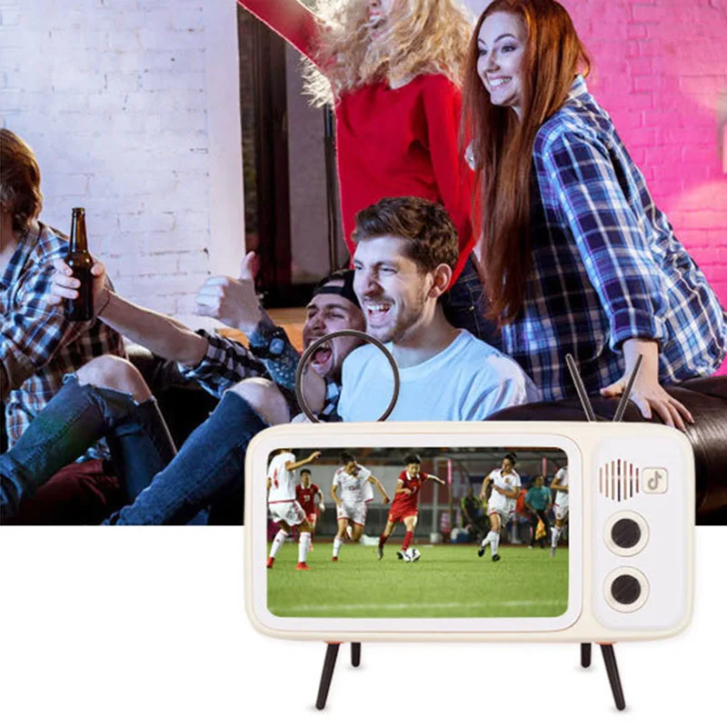 Ретро Bluetooth динамик держатель для телефона Настольный Televison дизайн Мобильный