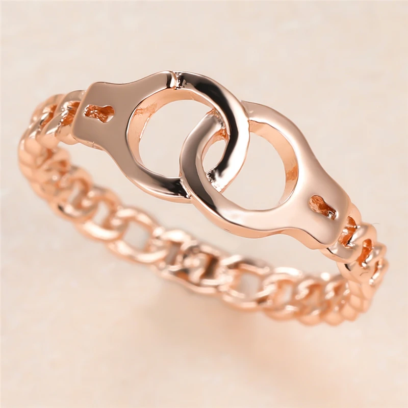 

Trendy Male Female Metal Thin Ring Charm Rose Gold Color Wedding Rings For Women Men Dainty Bride Round Engagement Ring