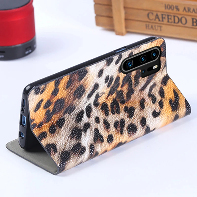 

Flip Case For Huawei P20 P30 Lite Mate 9 10 20 Pro lite Y6 Y7 Y9 P smart 2019 Cheetah texture for Honor 8X 7a 9 9X 10 20 lite
