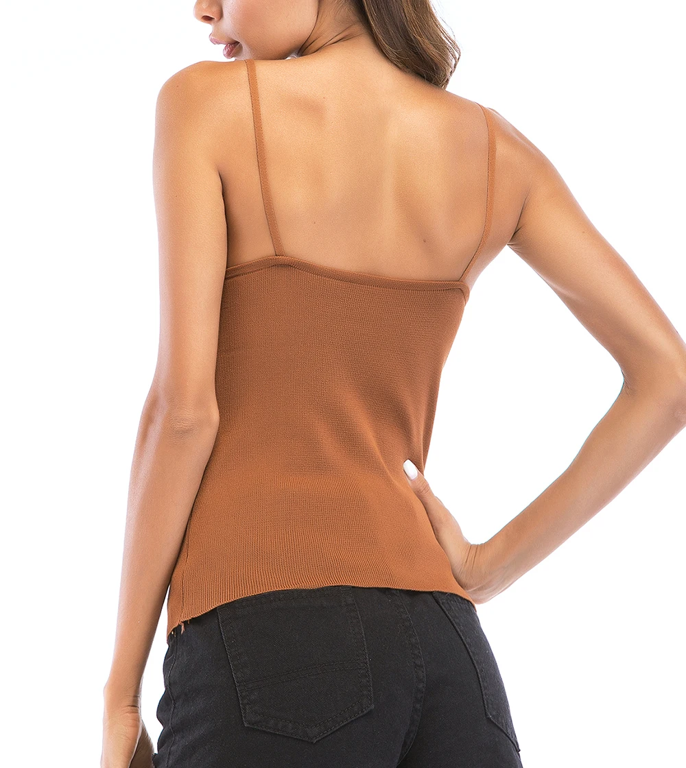 Женский трикотажный ребристый сексуальный спортивный жилет с открытой спиной