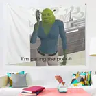 Гобелен Im call The Police Meme, Забавный настенный гобелен Шрек, гобелен в стиле хиппи, коврик для йоги, домашний декор
