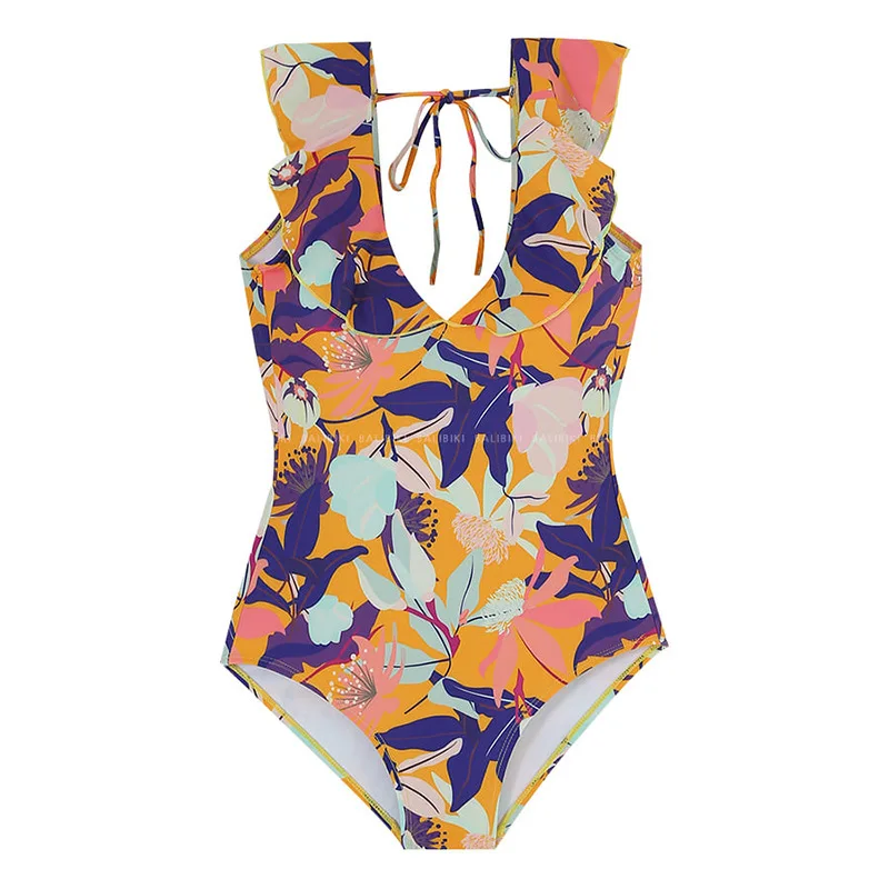 

Bikini One Piece European and American New Open Back Bikini One Piece