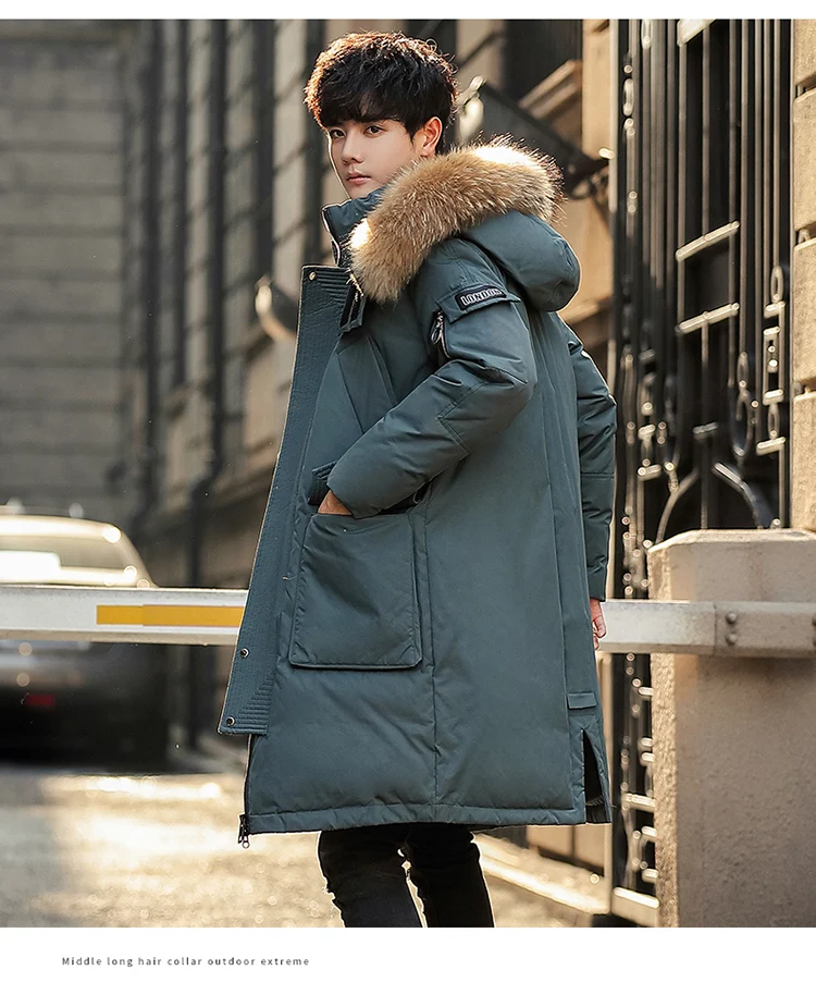 2022 Man's Duck Down Coat Puffy Parkas Big Boys Teen Winter Jacket Real Fur Collar Hooded Windbreaker for Male Plus Oversize 3xl