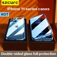 For iPhone 11 Pro Max case. New360° Full Protection Tempered Magnetic Adsorption Glass Phone sleeve.iPhone 11 Phone cover