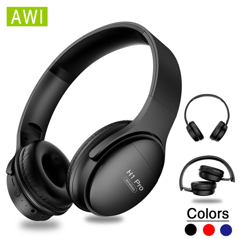 AWI H1 Pro Bluetooth наушники Беспроводные Наушники Накладные наушники с шумоподавлением Hi-Fi стерео игровая гарнитура с микрофоном Поддержка TF карты