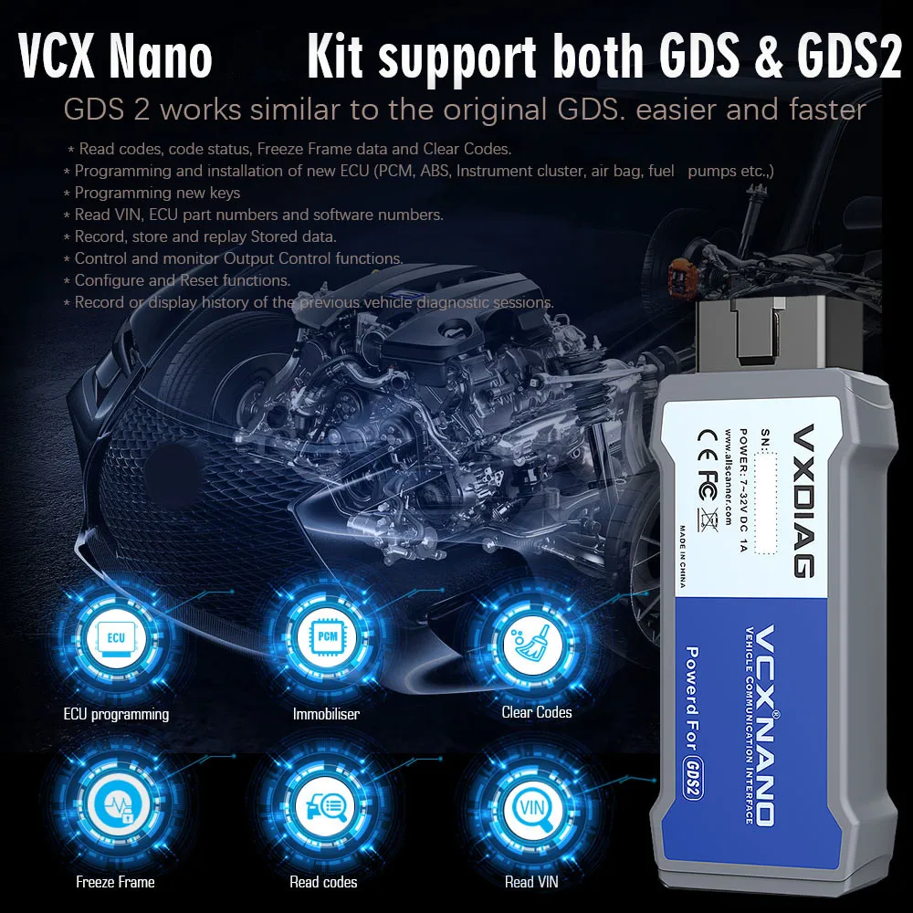 VXDIAG VCX NANO для GM VXDIAG для GM поддержка GM Tech2Win и GDS2
