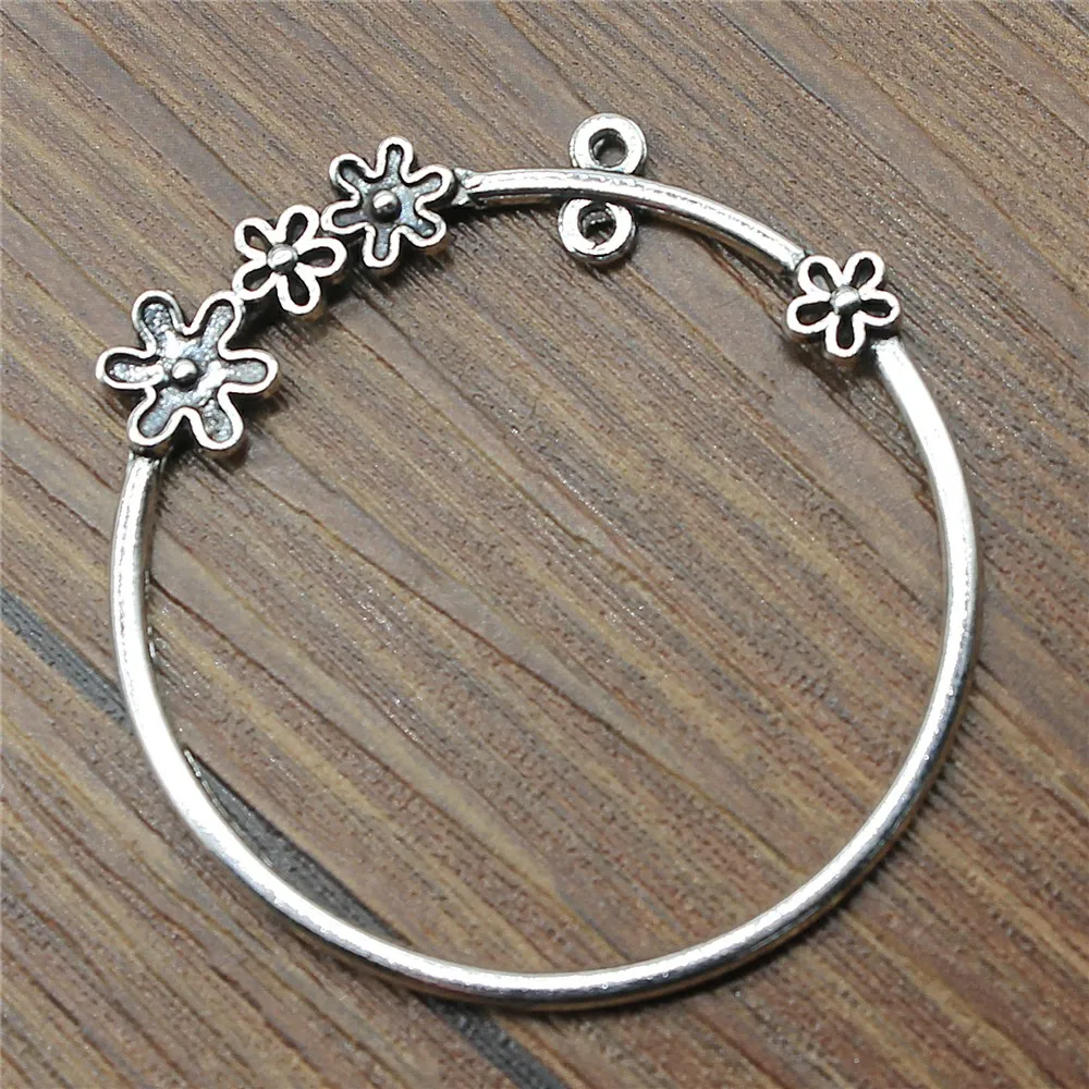 

5pcs 47x44mm Big Round Flower Earring Connector connectors jewelry finding & components