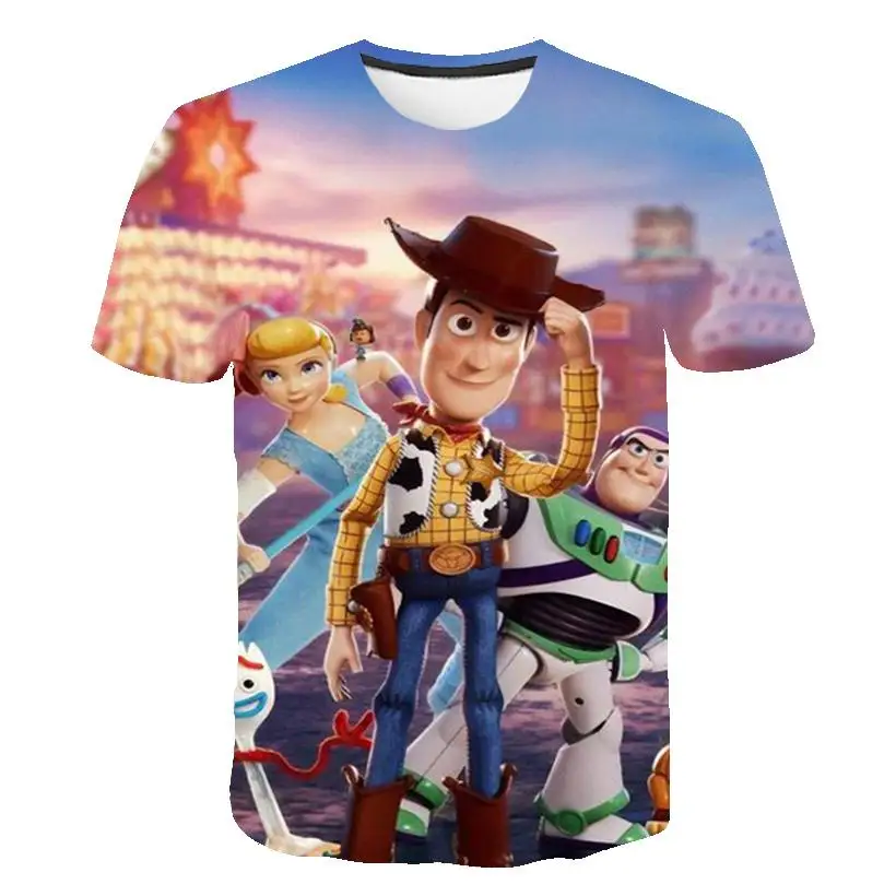3d Toy Story 4 Harajuku/детская одежда с героями мультфильмов летний Забавный Топ для