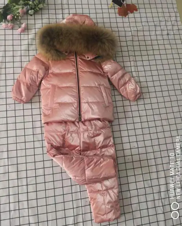 Зимняя пуховая куртка с капюшоном Детские комплекты зимняя одежда плотная