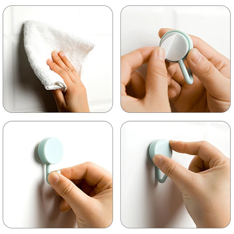 10 шт. Цвет перфорация дверь без следа ногтей одежда настенные крючки маленькая