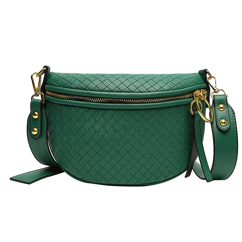 Модная кожаная сумка-седло с ромбовидной решеткой для женщин сумки на плечо