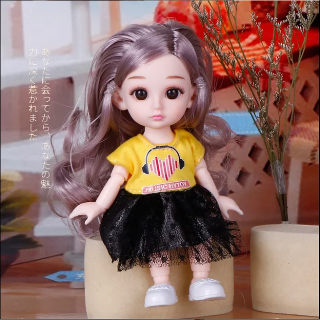 Barbi 16 см. BJD шарнирной куклы игрушки Подвижные с 3D большие глаза длинные волосы
