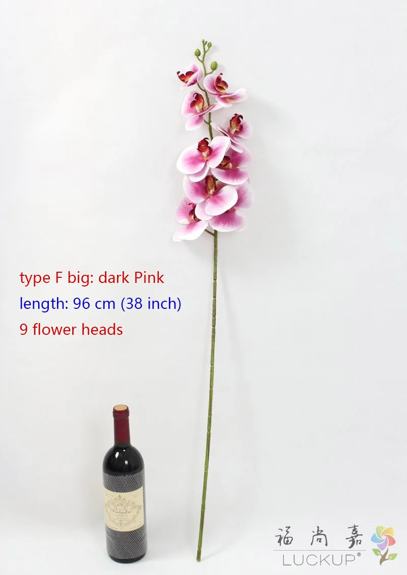 type F big Dark Pink 1 стволовых Шелковый Искусственный цветок Мотылек Орхидея Бабочка Орхидея для дом свадебное праздничное украшение 6 видов 12 Цветов F152 - Цвет: type F big Dark Pink