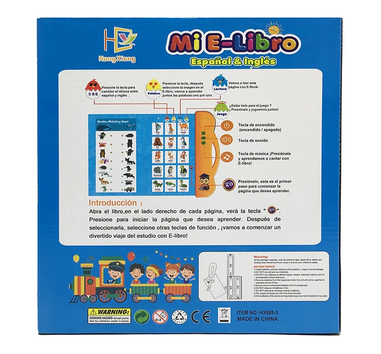 Английская испанская двуязычная электронная книга для обучения компактная с