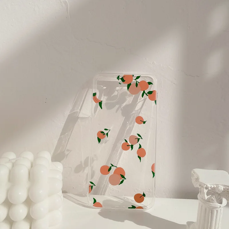 

Retro Art Clear Fruit Oranges Flowers Phone Case For iPhone 11 Pro Max X Xs Max XR 7 8 Puls SE 2020 Cases Soft TPU Cover