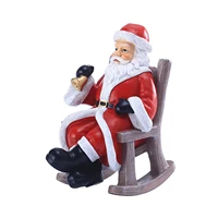 resin santa claus figurine christmas decorative ornament rocking chair santa sculpture christmas gift room decoration