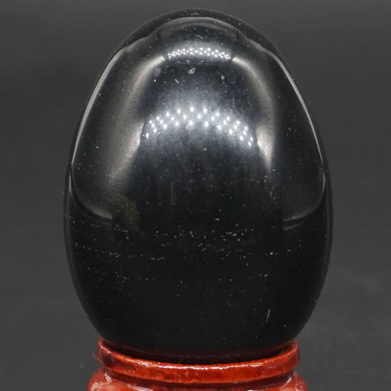 30x40MM Natural Stone Black Obsidian Sphere Egg Healing Reiki Crafts Massage Finger Exercise | Дом и сад