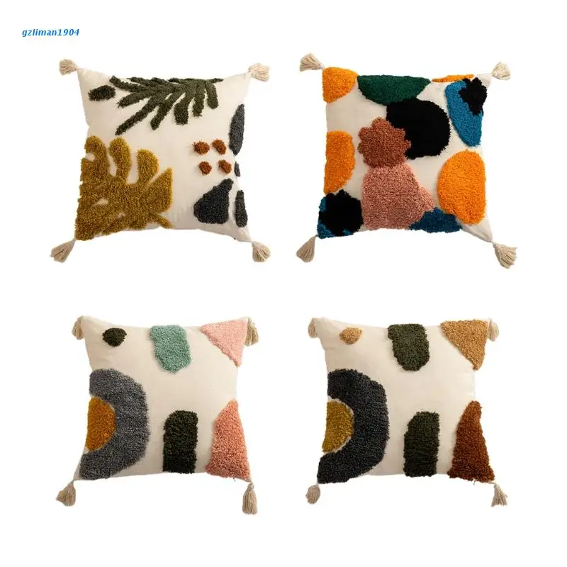 

P15D Soft Throw Pillow Cover Luxury Style Cushion Case Tufted Pillowcase for Sofa Car