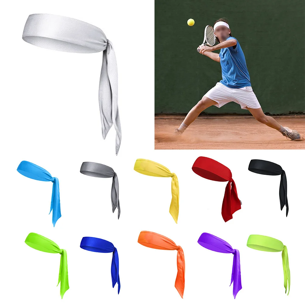 

Unsex Head Tie Headband Sport Sweatband Tennis Basketball Run Hair Band Breathable Quick Dry Sunproof Head Band Bandana Headware