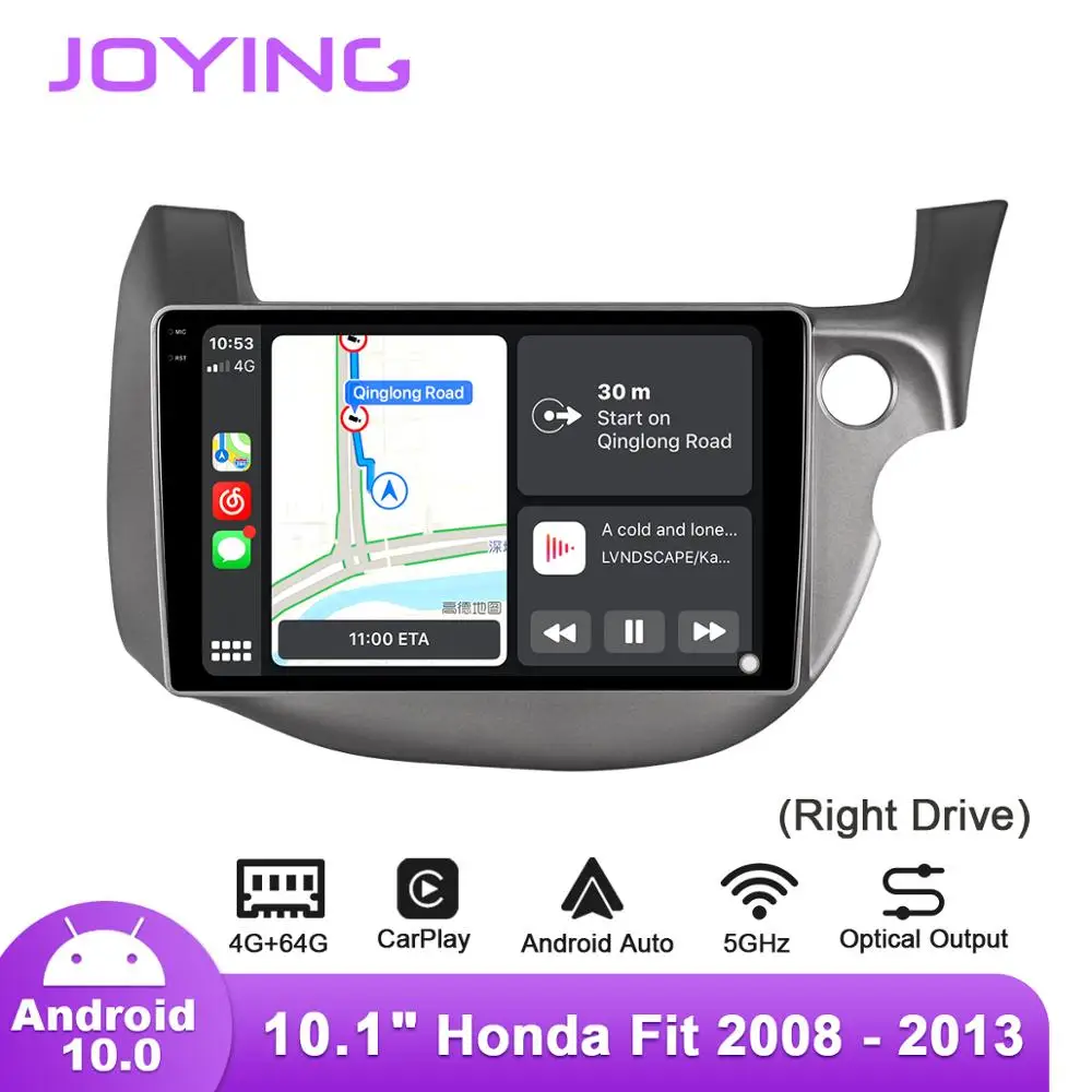 

Автомобильное радио Joying 10,1 дюймов Android 10 для Honda Fit/Jazz 2008-2013 правый Привод GPS DSP SPDIF сабвуфер Carplay 5GWIFI Topslink DAB