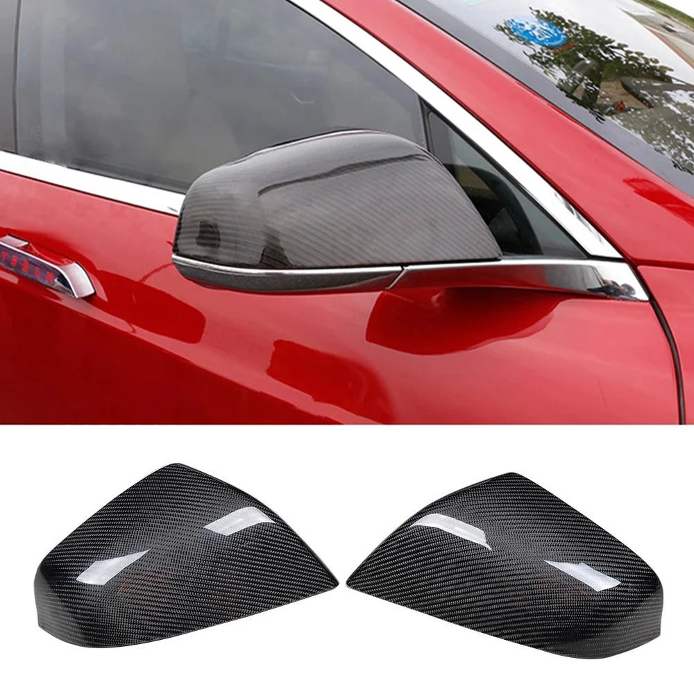 

Carbon Fiber Rearview Mirror Covers for Tesla Model S P85 70D Sedan 2012 - 2015 Add On Mirror Cap Cover