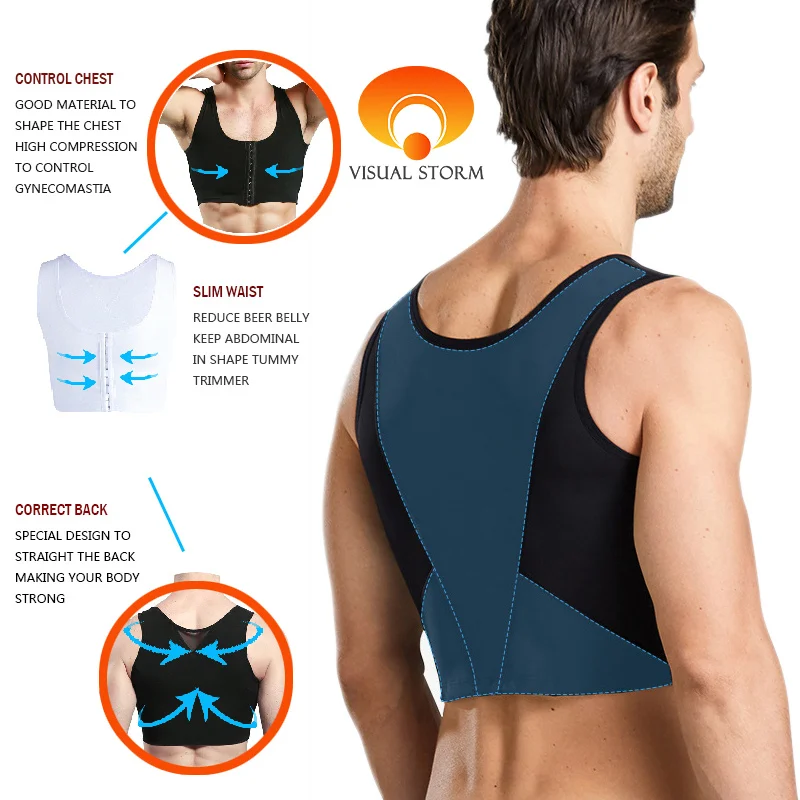 Man Shaper Shirt Corset Top Chest Muscular Shape Corrector Body Building Underwear Fitness Equipment Posture Back Compression