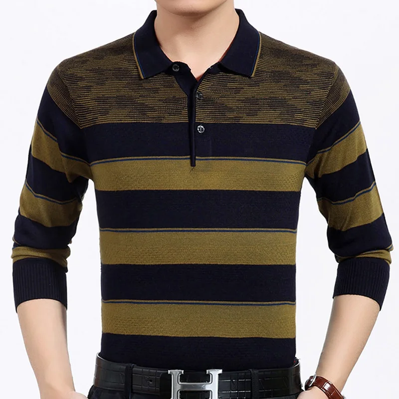 

2021 Brand New Casual Social Striped Pullover Men Sweater Shirt Jersey Clothing Pull Sweaters Mens Fashion Male Knitwear