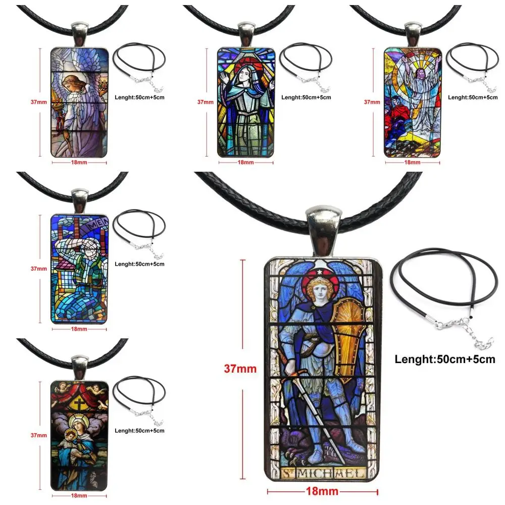 Для женщин мужчин Ангел Церковь Иисуса витражное окно уникальное ожерелье