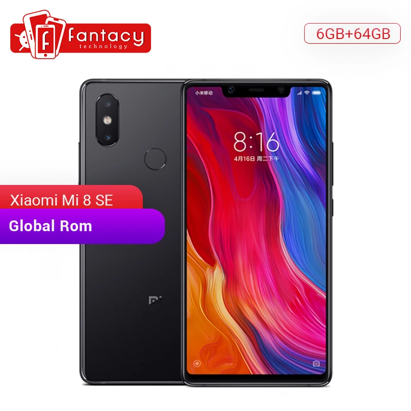 Глобальная ПЗУ Xiaomi mi 8 SE 6 Гб 64 Гб Восьмиядерный процессор Snapdragon 710 5,8" AMOLED полноэкранный смартфон Quick Charge 3,0 mi UI