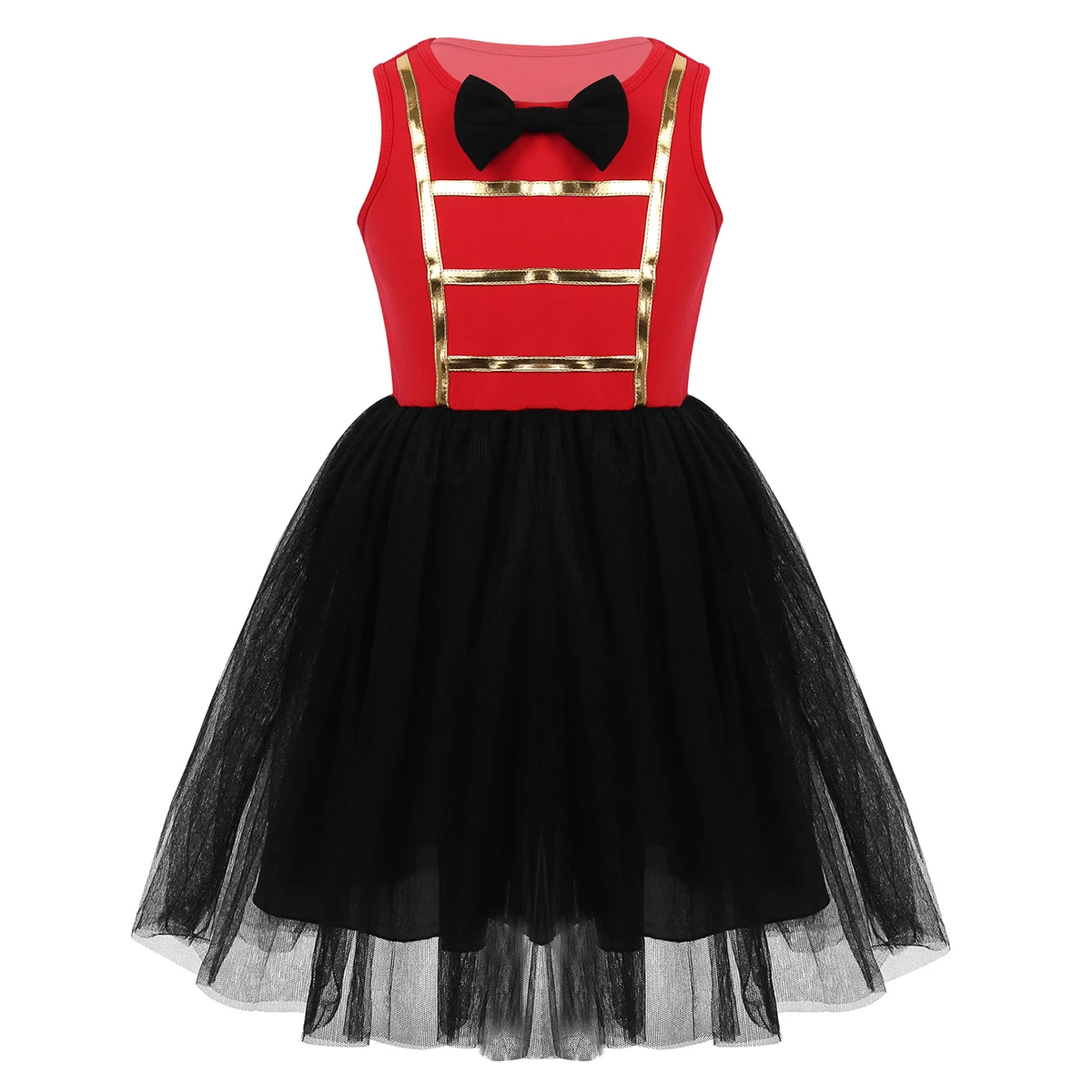 ChicTry Children Sleeveless Bowtie Mesh Tutu Dress Kids Halloween Cosplay Party Carnival Performance Outfit Girls Circus Costume |