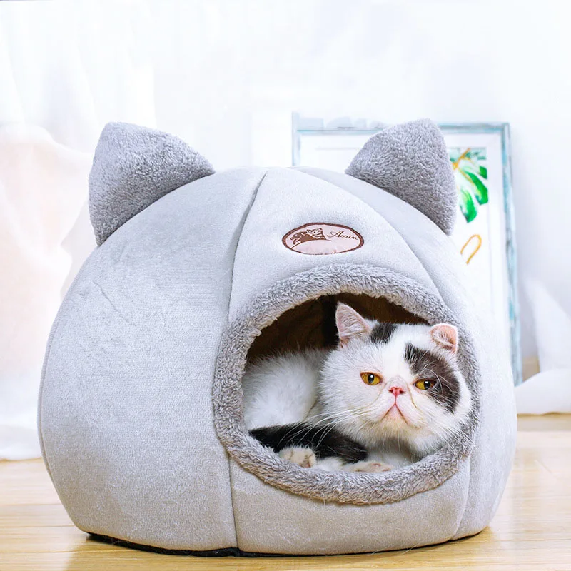 HEYPET Съемная кровать для кошек теплый дом домашних животных пещера зимний коврик