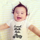 Костюм для новорожденных девочек и мальчиков, милая одежда для ползания и прогулок, комбинезоны для новорожденных, забавная Одежда для младенцев 0-24 мес.