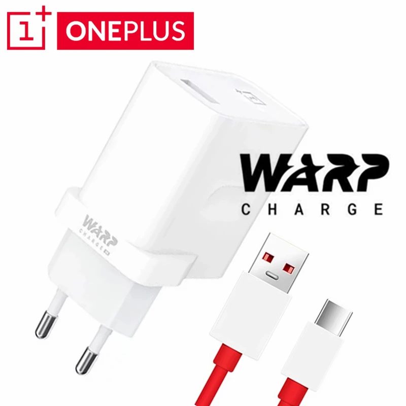 

Original 30W OnePlus 8 Pro Warp Charger Fast Charge EU Travel Adapter 6A Usb Type C Cable for Oneplus 8 7t 7 6 5 3t 6t 5t Phone