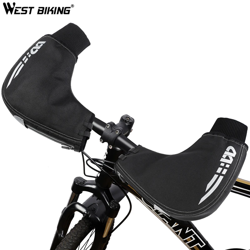 WEST BIKING Bicycle Handlebar Gloves Winter Thermal Warm Cycling Bar Mitts Men Women Windproof MTB Bike | Спорт и развлечения