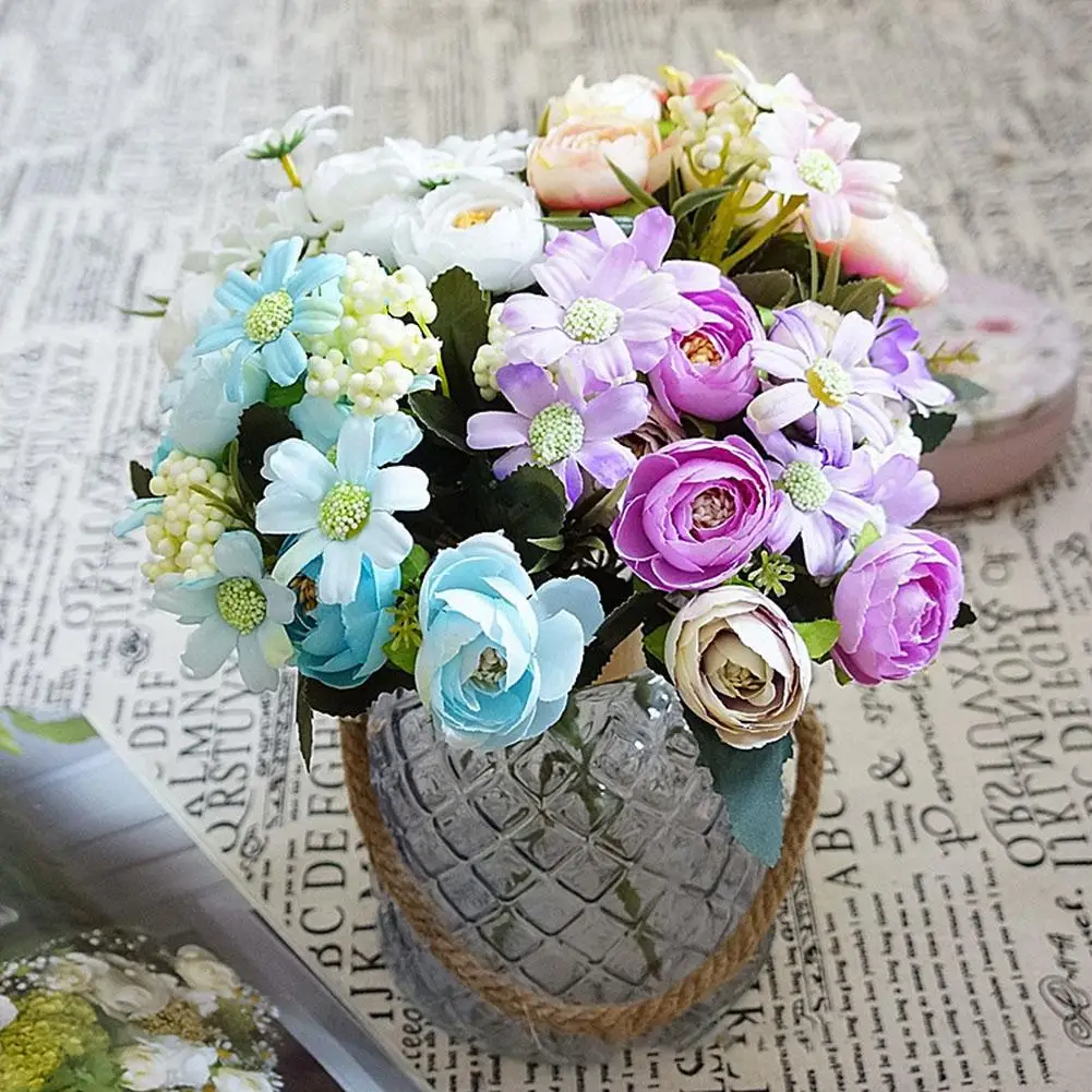 Fengju small camellia artificial flower fake home photography wedding set decoration handmade diy Simulation | Дом и сад