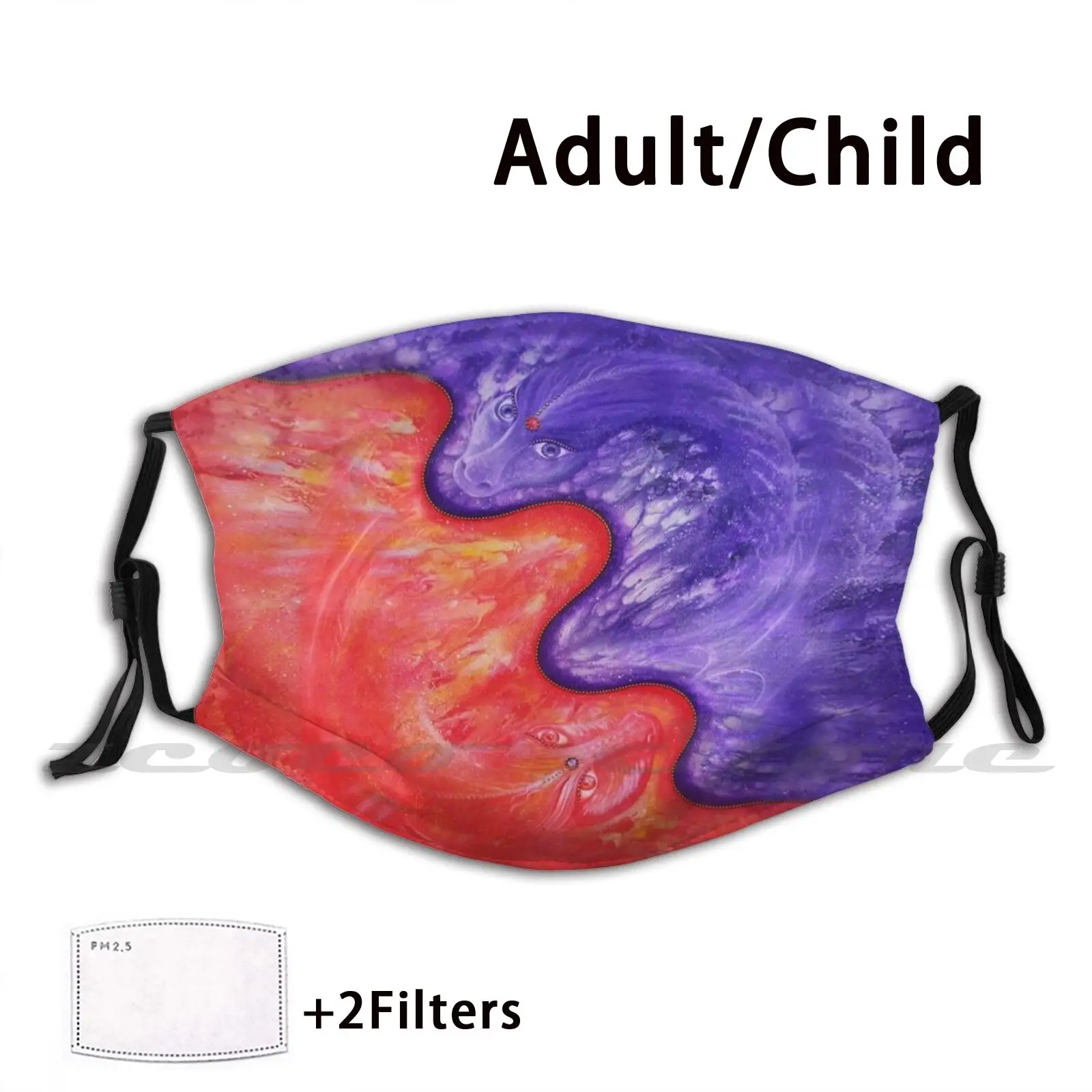 Моющийся фильтр Pm2.5 с двумя узорами на заказ маска для взрослых и детей рисунком