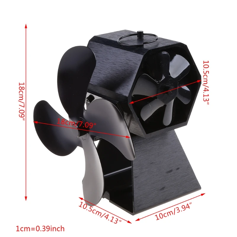 

E7CC Dual Motor 10 Blades Fireplace Stove Fan Heat Powered Circulation Saving Silent Ecofan for Wood Log