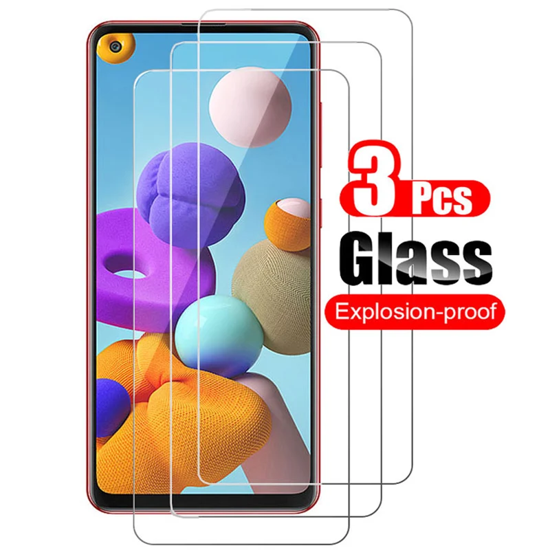 3 шт. Защитное стекло для Samsung Galaxy A21s a51 a71 a31 a11 a01 световая Защитная пленка m21 m31s m51 m11