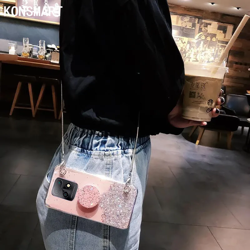 

KONSMART чехол для Xiaomi Redmi 10X Pro 5G 6,57 "Модный ремешок блестящая Звезда прозрачный мягкий чехол для телефона для Xiaomi Redmi 10X 5G