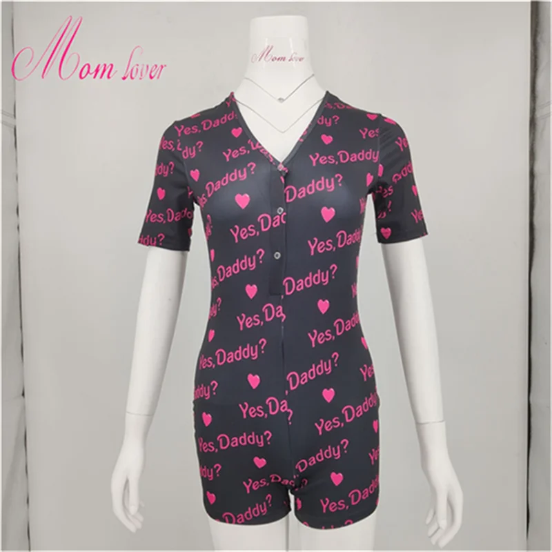 Adult Onesie yes daddy onesies Shorts sleeve backwoods onesie Sexy Rompers Pajamas For Women |