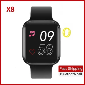original x8 smart watch 2021 44mm dial call men sport 1 54 inch full touch heart rate sleep tracker men women smartwatch iwo free global shipping