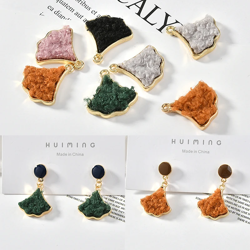 

Зимний стиль 50 шт./Партия искусственный мех ягненка украшение веер с геометрическим узором форма все подвешиваемый Кулон Шарм diy ювелирные ...