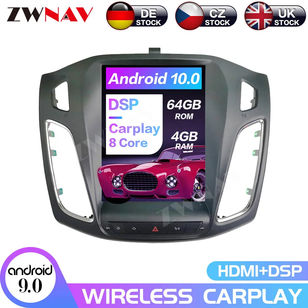

Android 10 4 + 64G PX6 вертикальный IPS экран Tesla для Ford Focus 2013-2015 DSP автомобильный DVD GPS мультимедийный плеер Радио Аудио навигация