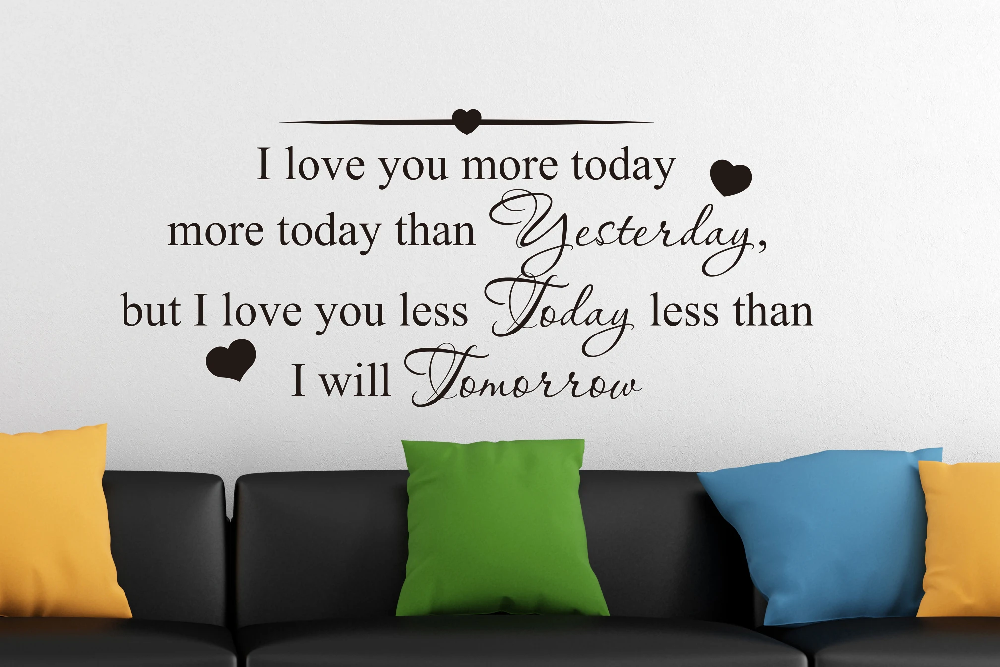 

I love you more today more today than yesterday Wall Art Stickers Wall Decals DIY Home Decoration Removable Decor Wall Stickers