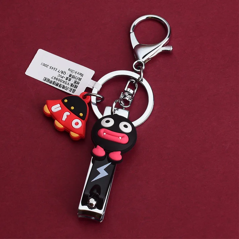 

Cartoon animal Keychain Cute UFO Accessories Nail Clipper Key Ring men and women Portable Nail Clippers Household Key Chains