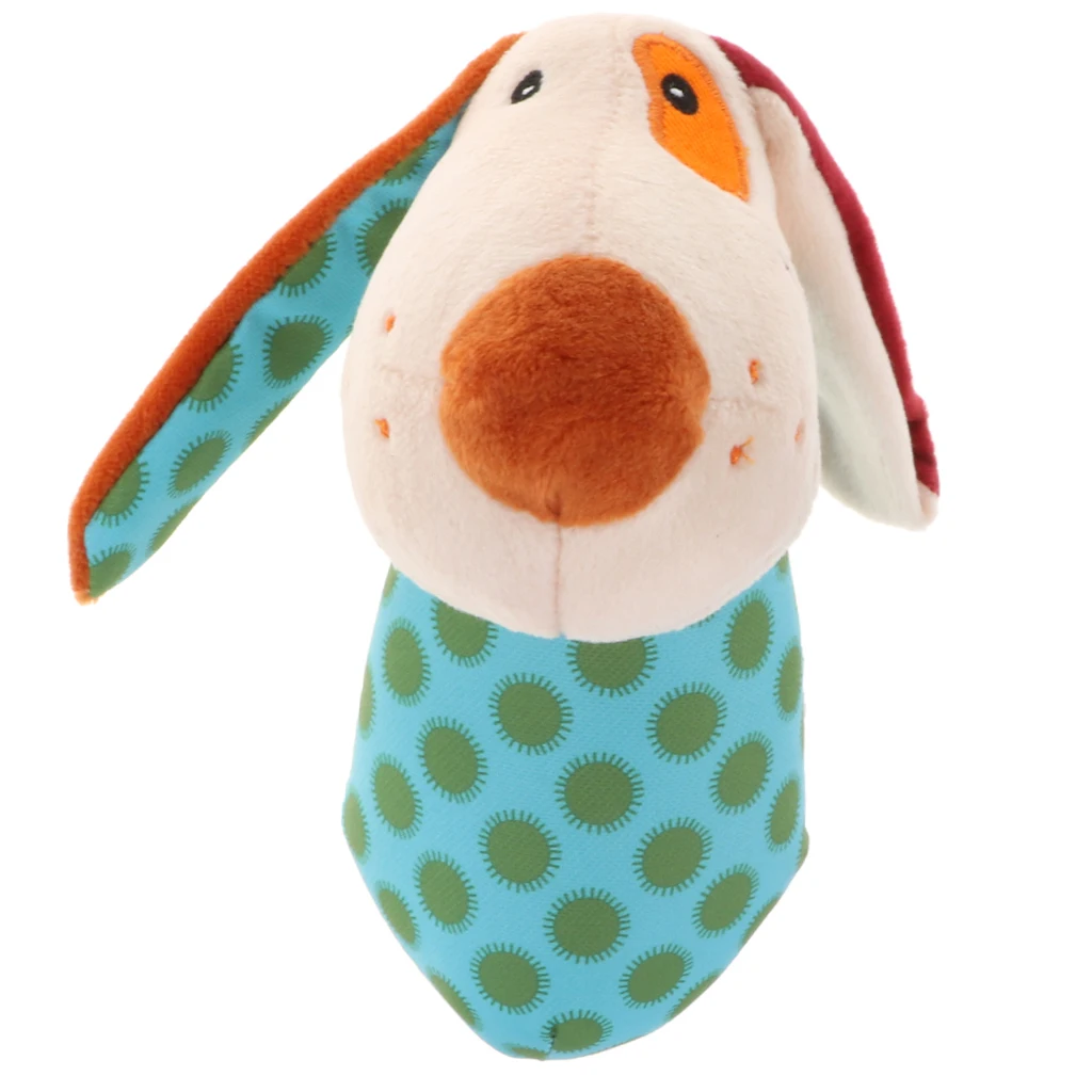 

Baby Stuffed Animal Soft Plush Hand Rattle Toys Infant Doll, Baby's First Hand Hold Rattle Animal Friends - Dog